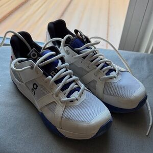 On Running Men's Tennis Shoes in White and Blue